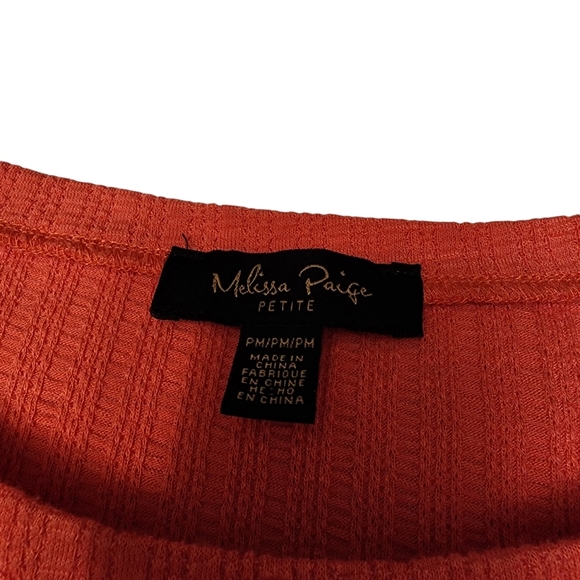 Melissa Paige Coral Knit Short Sleeve Side Tie Top - Picture 6 of 9